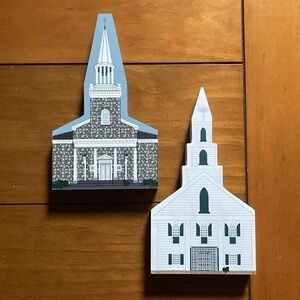 The Cat's Meow Set of 2 Church‎ Steeple Shelf Sitter Collectible Decor